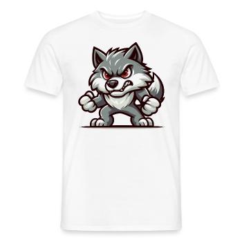 Zeichnung eines Wolfes: Majestätische Tierdarstell - Männer T-Shirt - Weiß - Vorne - AI Model Male 178 dark (178cm)