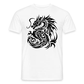 Drachen-Stammes-Tattoo Kunstvolles Symbol-Design - Männer T-Shirt - Weiß - Vorne - AI Model Male 178 dark (178cm)