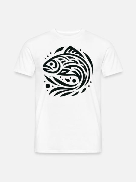 Lachs Indianer-Tierkreis - Männer T-Shirt - Weiß