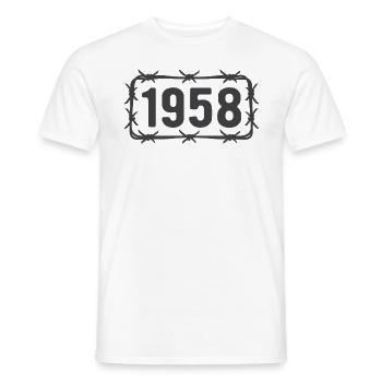 Geburtstag Vintage 1958 Stacheldraht - Männer T-Shirt - Weiß - Vorne - AI Model Male 178 dark (178cm)