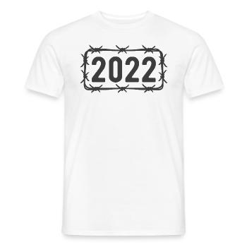 Anniversaire Vintage 2022 Fil de fer barbelé - T-shirt homme - blanc - Devant - AI Model Male 178 dark (178cm)