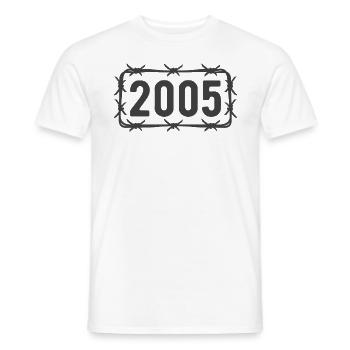 Anniversaire Vintage 2005 fil de fer barbelé - T-shirt homme - blanc - Devant - AI Model Male 178 dark (178cm)