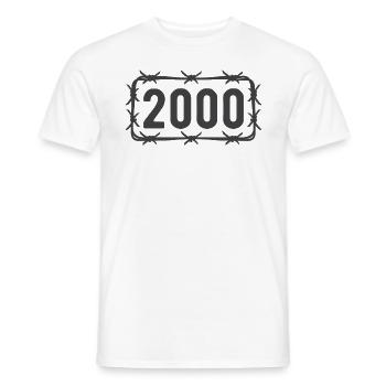 Anniversaire Vintage 2000 fil de fer barbelé - T-shirt homme - blanc - Devant - AI Model Male 178 dark (178cm)
