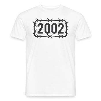 Anniversaire Vintage 2002 fil de fer barbelé - T-shirt homme - blanc - Devant - AI Model Male 178 dark (178cm)