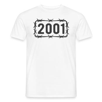 Anniversaire Vintage 2001 fil de fer barbelé - T-shirt homme - blanc - Devant - AI Model Male 178 dark (178cm)