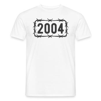 Anniversaire Vintage 2004 fil de fer barbelé - T-shirt homme - blanc - Devant - AI Model Male 178 dark (178cm)