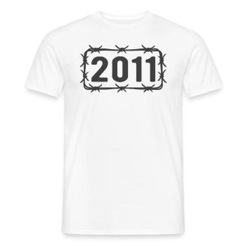 Anniversaire Vintage 2011 fil de fer barbelé - T-shirt homme - blanc - Devant - AI Model Male 178 dark (178cm)