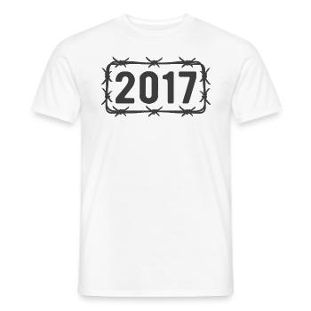 Anniversaire Vintage 2017 fil de fer barbelé - T-shirt homme - blanc - Devant - AI Model Male 178 dark (178cm)