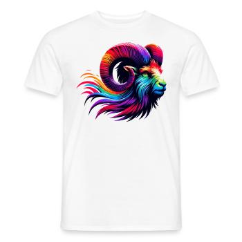 Aries Zodiac Sign Vibrant Rainbow Design - Men's T-Shirt - white - Front - AI Model Male 178 dark (178cm)