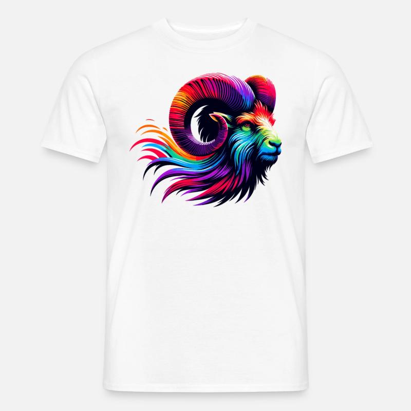 Widder Sternzeichen Lebendiges Regenbogen-Design - Männer T-Shirt - Weiß