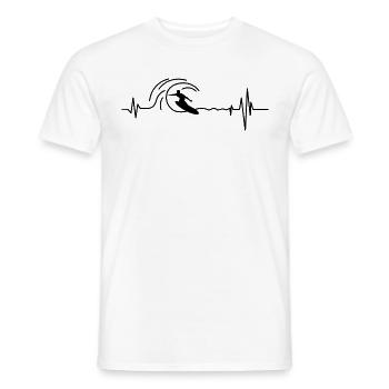 Surf Heartbeat Surf Surfer - Men's T-Shirt - white - Front - AI Model Male 178 dark (178cm)