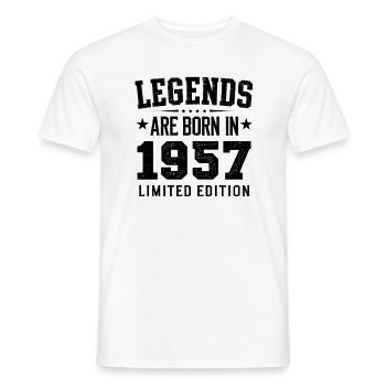Legends Are Born In 1957 Edition Limitée - T-shirt homme - blanc - Devant - AI Model Male 178 dark (178cm)