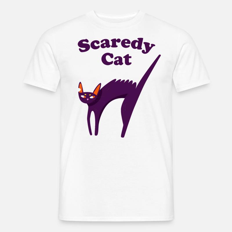 Scaredy Cat - Männer T-Shirt - Weiß