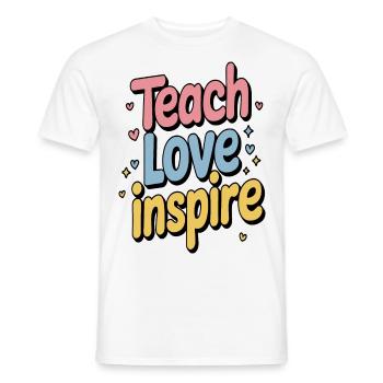 Colorful Teach Love Inspire Design for Teachers - Men's T-Shirt - white - Front - AI Model Male 178 dark (178cm)