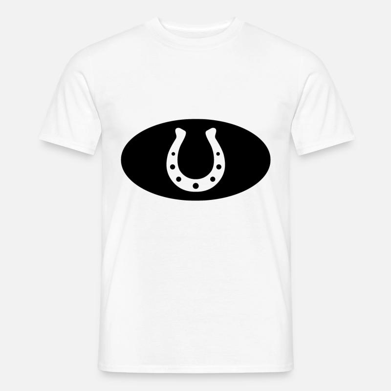 Halbkreis und Pferd - - Männer T-Shirt - Weiß