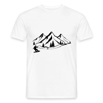 Mountain 1 and snowboarding - - Men's T-Shirt - white - Front - AI Model Male 178 dark (178cm)