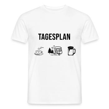 Tagsplan Kaffee, Camping und Bier - - Männer T-Shirt - Weiß - Vorne - AI Model Male 178 dark (178cm)