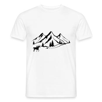 Montagne 1 et Cheval - - T-shirt homme - blanc - Devant - AI Model Male 178 dark (178cm)