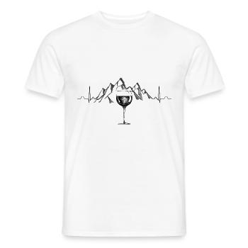 Herzschlag Berg und Wein - - Männer T-Shirt - Weiß - Vorne - AI Model Male 178 dark (178cm)