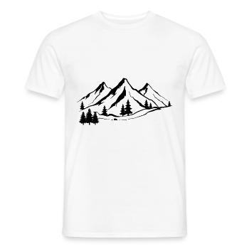 Berg 1 und Bäume - - Männer T-Shirt - Weiß - Vorne - AI Model Male 178 dark (178cm)