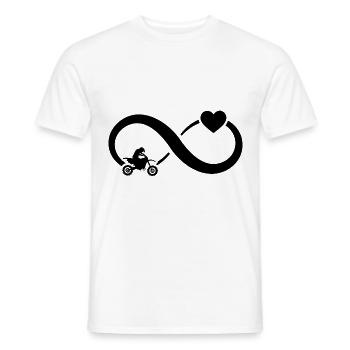 Infinity Heart and Motorrad - (MOTORRAD) - Männer T-Shirt - Weiß - Vorne - AI Model Male 178 dark (178cm)