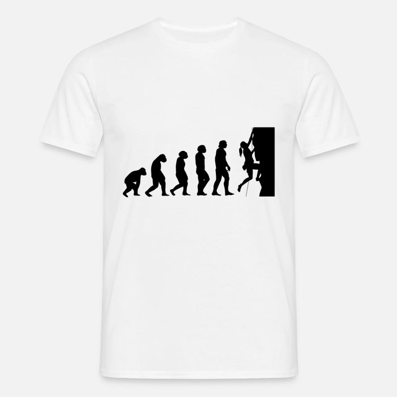 Evolution and Climbing - (2) - Men's T-Shirt - white