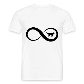 Infini et Chat - - T-shirt homme - blanc - Devant - AI Model Male 178 dark (178cm)