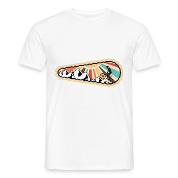Bicycle chain, cyclists and mountains - - Men's T-Shirt - white - Front - AI Model Male 178 dark (178cm)