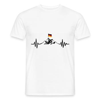 Herzschlag Berge und Deutschland Flagge - - Männer T-Shirt - Weiß - Vorne - AI Model Male 178 dark (178cm)