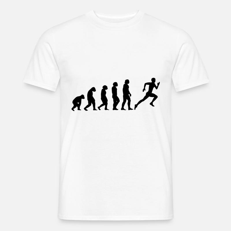Evolution und Laufen - (2) - Männer T-Shirt - Weiß