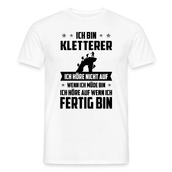 ICH BIN KLETTERER ICH HORE NICHT AUF WENNICH MUDE - Männer T-Shirt - Weiß - Vorne - AI Model Male 178 dark (178cm)