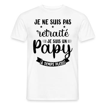 Je ne suis pas Retraité je suis un Papy - T-shirt homme - blanc - Devant - AI Model Male 178 dark (178cm)