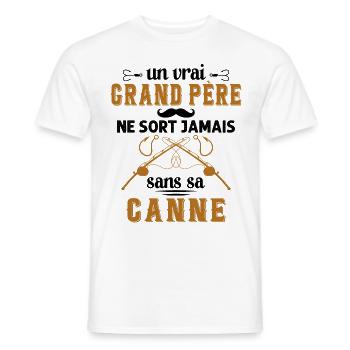Un vrai Grand Père Pêcheur - T-shirt homme - blanc - Devant - AI Model Male 178 dark (178cm)