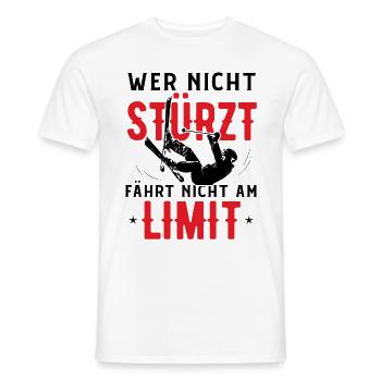 Wer nicht stürzt fährt nicht am limit - (2) - Männer T-Shirt - Weiß - Vorne - AI Model Male 178 dark (178cm)