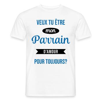 Veux Tu Être Mon Parrain d'amour pour toujours - T-shirt homme - blanc - Devant - AI Model Male 178 dark (178cm)