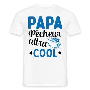 Cadeau Papa pêcheur cadeau fête des pères - T-shirt homme - blanc - Devant - AI Model Male 178 dark (178cm)