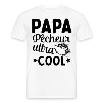 Cadeau Papa pêcheur cadeau fête des pères - T-shirt homme - blanc - Devant - AI Model Male 178 dark (178cm)