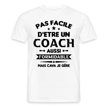 Coach Formidable Idée Cadeau Entraîneur Drôle - T-shirt homme - blanc - Devant - AI Model Male 178 dark (178cm)