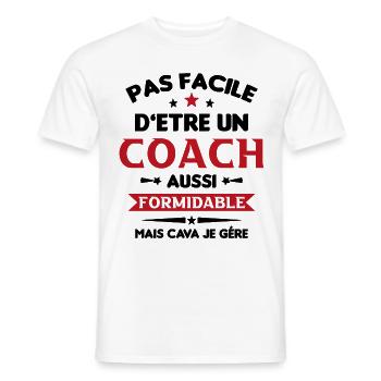 Coach Formidable Idée Cadeau Entraîneur Drôle - T-shirt homme - blanc - Devant - AI Model Male 178 dark (178cm)