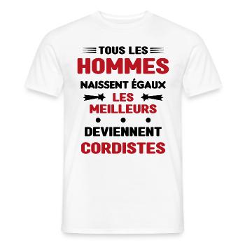 Les Meilleurs Hommes Deviennent Cordistes - T-shirt homme - blanc - Devant - AI Model Male 178 dark (178cm)