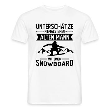 Unterschätze Niemals einen Alter Mann mit einem Sn - Männer T-Shirt - Weiß - Vorne - AI Model Male 178 dark (178cm)