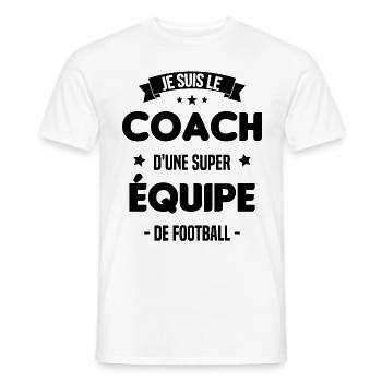 Je suis le coach d'une super équipe de football - T-shirt homme - blanc - Devant - AI Model Male 178 dark (178cm)