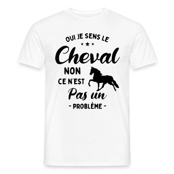 Oui Je Sens Le Cheval non ce n est pas un problème - T-shirt homme - blanc - Devant - AI Model Male 178 dark (178cm)