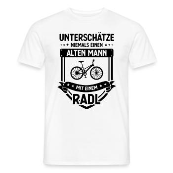 Unterschatz Niemals einen Alten Mann mit einem RAD - Männer T-Shirt - Weiß - Vorne - AI Model Male 178 dark (178cm)