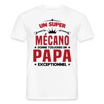 Mécano papa cadeau drôle fête des pères garagiste - T-shirt homme - blanc - Devant - AI Model Male 178 dark (178cm)