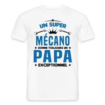 Mécano papa cadeau drôle fête des pères garagiste - T-shirt homme - blanc - Devant - AI Model Male 178 dark (178cm)