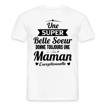 Belle soeur future maman cadeau drôle annonce mère - T-shirt homme - blanc - Devant - AI Model Male 178 dark (178cm)