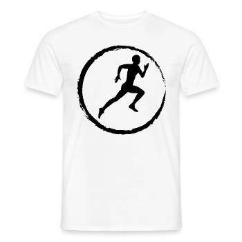 Cricle and Running - (2) - Men's T-Shirt - white - Front - AI Model Male 178 dark (178cm)