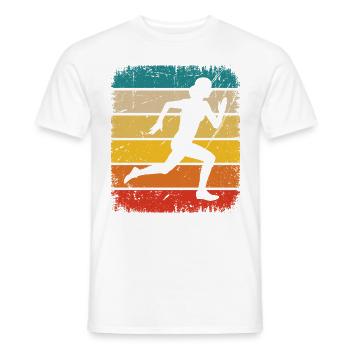 Vintage Square and Running 1 - - Men's T-Shirt - white - Front - AI Model Male 178 dark (178cm)