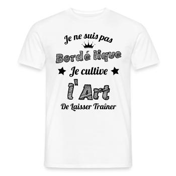 Pas Bordélique l'art De Laisser Traîner Humour - T-shirt homme - blanc - Devant - AI Model Male 178 dark (178cm)